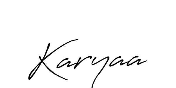 How to make Karyaa name signature. Use Antro_Vectra_Bolder style for creating short signs online. This is the latest handwritten sign. Karyaa signature style 7 images and pictures png