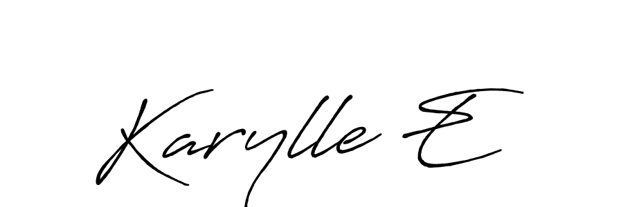 Make a beautiful signature design for name Karylle E. With this signature (Antro_Vectra_Bolder) style, you can create a handwritten signature for free. Karylle E signature style 7 images and pictures png