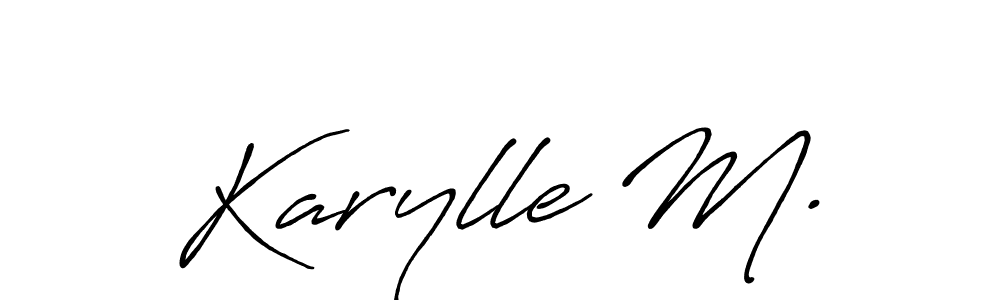 if you are searching for the best signature style for your name Karylle M.. so please give up your signature search. here we have designed multiple signature styles  using Antro_Vectra_Bolder. Karylle M. signature style 7 images and pictures png