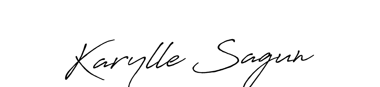 Design your own signature with our free online signature maker. With this signature software, you can create a handwritten (Antro_Vectra_Bolder) signature for name Karylle Sagun. Karylle Sagun signature style 7 images and pictures png