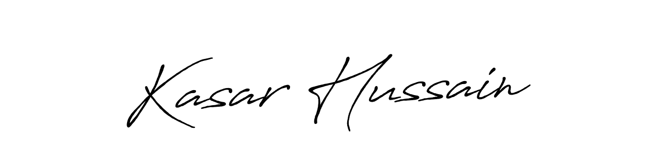 Make a beautiful signature design for name Kasar Hussain. With this signature (Antro_Vectra_Bolder) style, you can create a handwritten signature for free. Kasar Hussain signature style 7 images and pictures png