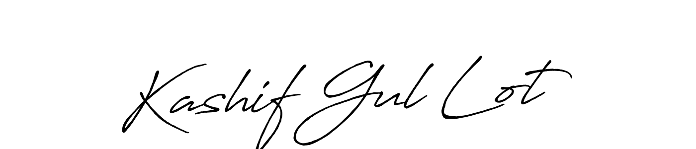 Create a beautiful signature design for name Kashif Gul Lot. With this signature (Antro_Vectra_Bolder) fonts, you can make a handwritten signature for free. Kashif Gul Lot signature style 7 images and pictures png