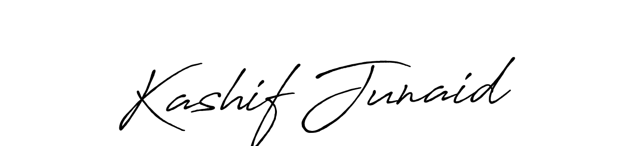 Make a beautiful signature design for name Kashif Junaid. With this signature (Antro_Vectra_Bolder) style, you can create a handwritten signature for free. Kashif Junaid signature style 7 images and pictures png