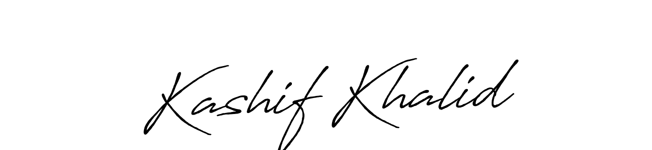 Make a beautiful signature design for name Kashif Khalid. With this signature (Antro_Vectra_Bolder) style, you can create a handwritten signature for free. Kashif Khalid signature style 7 images and pictures png