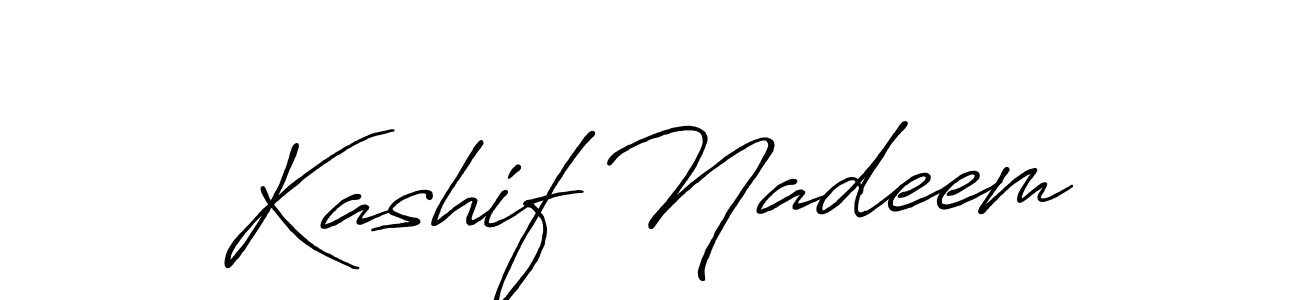 How to make Kashif Nadeem name signature. Use Antro_Vectra_Bolder style for creating short signs online. This is the latest handwritten sign. Kashif Nadeem signature style 7 images and pictures png