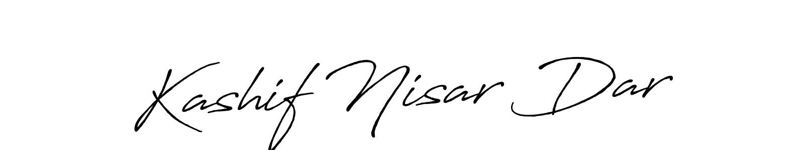 Make a beautiful signature design for name Kashif Nisar Dar. With this signature (Antro_Vectra_Bolder) style, you can create a handwritten signature for free. Kashif Nisar Dar signature style 7 images and pictures png