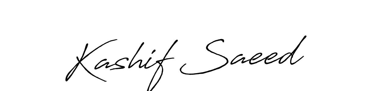 Make a beautiful signature design for name Kashif Saeed. With this signature (Antro_Vectra_Bolder) style, you can create a handwritten signature for free. Kashif Saeed signature style 7 images and pictures png