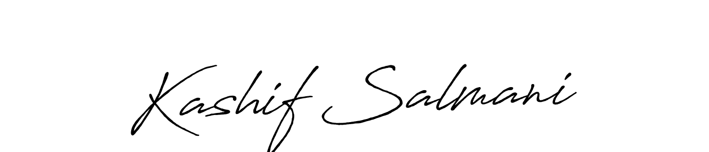 Create a beautiful signature design for name Kashif Salmani. With this signature (Antro_Vectra_Bolder) fonts, you can make a handwritten signature for free. Kashif Salmani signature style 7 images and pictures png