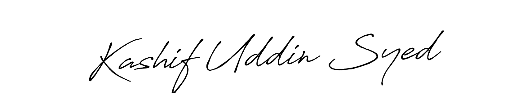 Make a beautiful signature design for name Kashif Uddin Syed. With this signature (Antro_Vectra_Bolder) style, you can create a handwritten signature for free. Kashif Uddin Syed signature style 7 images and pictures png