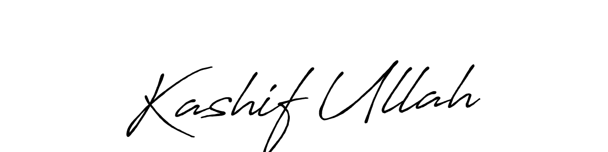 Make a beautiful signature design for name Kashif Ullah. With this signature (Antro_Vectra_Bolder) style, you can create a handwritten signature for free. Kashif Ullah signature style 7 images and pictures png