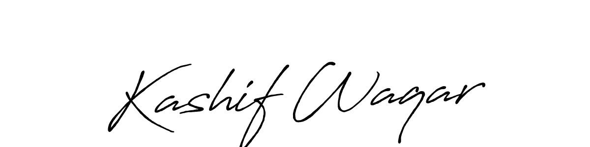 Use a signature maker to create a handwritten signature online. With this signature software, you can design (Antro_Vectra_Bolder) your own signature for name Kashif Waqar. Kashif Waqar signature style 7 images and pictures png