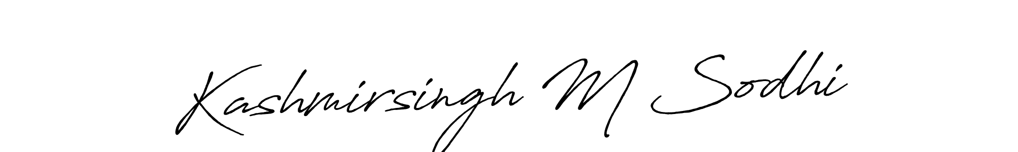 How to make Kashmirsingh M Sodhi name signature. Use Antro_Vectra_Bolder style for creating short signs online. This is the latest handwritten sign. Kashmirsingh M Sodhi signature style 7 images and pictures png