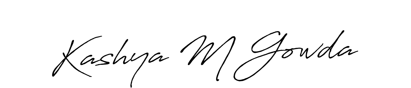 Make a beautiful signature design for name Kashya M Gowda. With this signature (Antro_Vectra_Bolder) style, you can create a handwritten signature for free. Kashya M Gowda signature style 7 images and pictures png