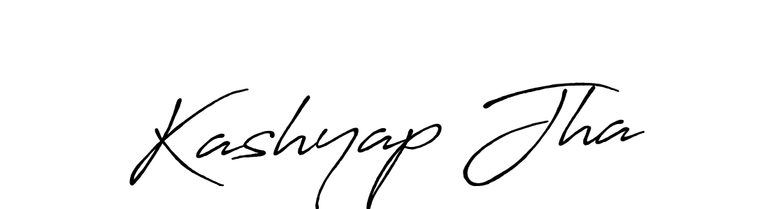 Make a beautiful signature design for name Kashyap Jha. With this signature (Antro_Vectra_Bolder) style, you can create a handwritten signature for free. Kashyap Jha signature style 7 images and pictures png