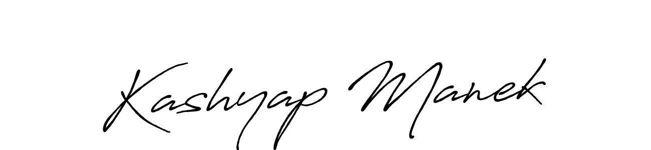 Design your own signature with our free online signature maker. With this signature software, you can create a handwritten (Antro_Vectra_Bolder) signature for name Kashyap Manek. Kashyap Manek signature style 7 images and pictures png
