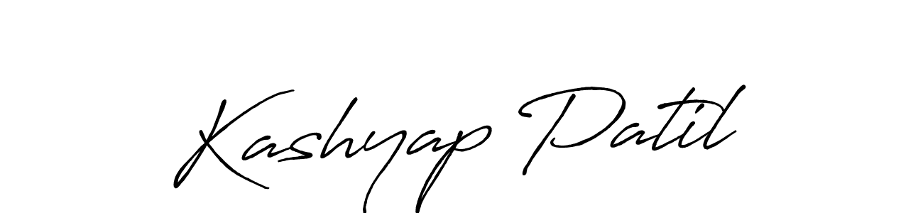 Create a beautiful signature design for name Kashyap Patil. With this signature (Antro_Vectra_Bolder) fonts, you can make a handwritten signature for free. Kashyap Patil signature style 7 images and pictures png