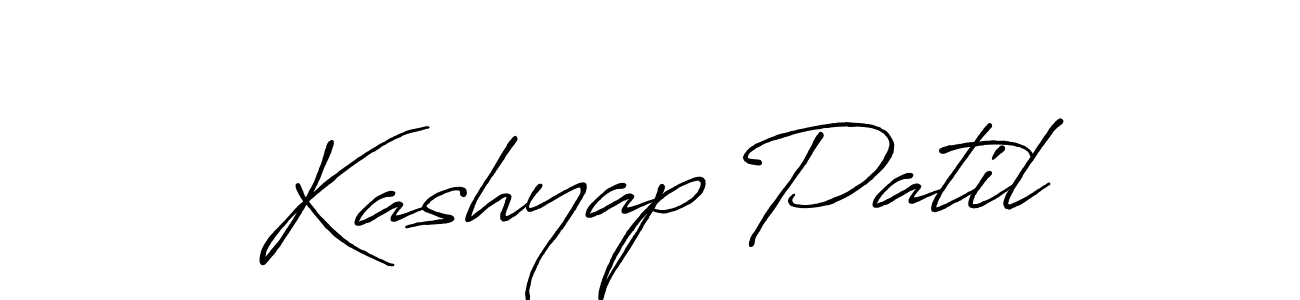 Create a beautiful signature design for name Kashyap Patil. With this signature (Antro_Vectra_Bolder) fonts, you can make a handwritten signature for free. Kashyap Patil signature style 7 images and pictures png