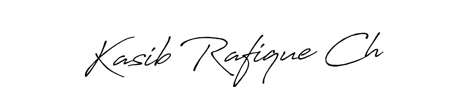 How to make Kasib Rafique Ch name signature. Use Antro_Vectra_Bolder style for creating short signs online. This is the latest handwritten sign. Kasib Rafique Ch signature style 7 images and pictures png