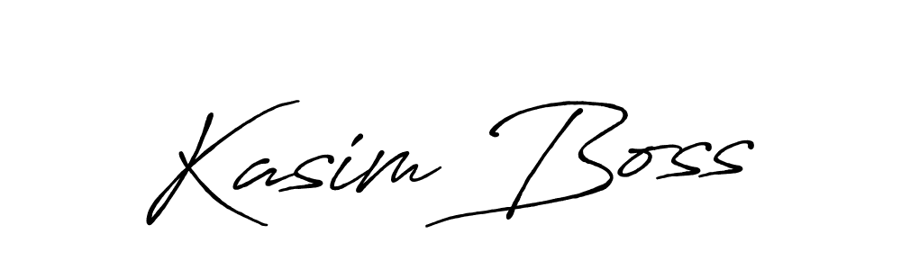 Make a beautiful signature design for name Kasim Boss. With this signature (Antro_Vectra_Bolder) style, you can create a handwritten signature for free. Kasim Boss signature style 7 images and pictures png