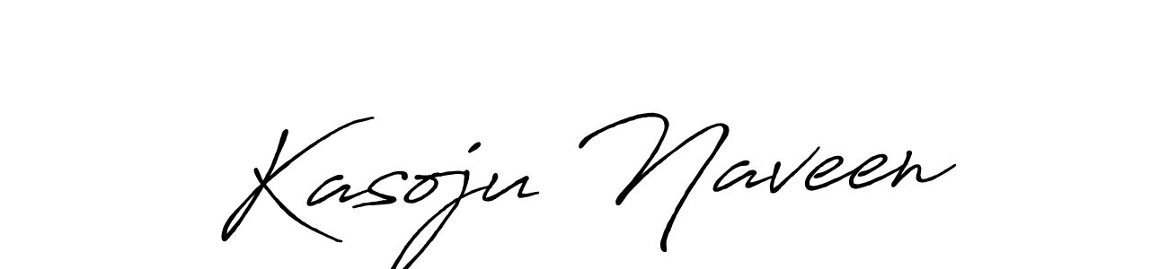 Make a beautiful signature design for name Kasoju Naveen. With this signature (Antro_Vectra_Bolder) style, you can create a handwritten signature for free. Kasoju Naveen signature style 7 images and pictures png