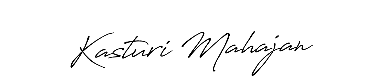 How to make Kasturi Mahajan name signature. Use Antro_Vectra_Bolder style for creating short signs online. This is the latest handwritten sign. Kasturi Mahajan signature style 7 images and pictures png
