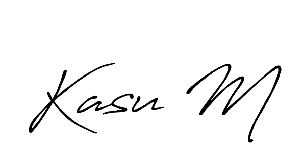 Kasu M stylish signature style. Best Handwritten Sign (Antro_Vectra_Bolder) for my name. Handwritten Signature Collection Ideas for my name Kasu M. Kasu M signature style 7 images and pictures png