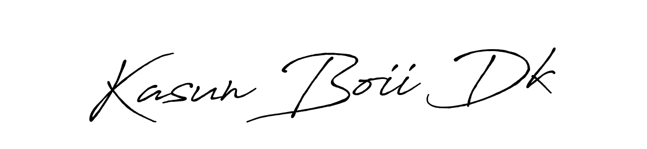 How to make Kasun Boii Dk name signature. Use Antro_Vectra_Bolder style for creating short signs online. This is the latest handwritten sign. Kasun Boii Dk signature style 7 images and pictures png
