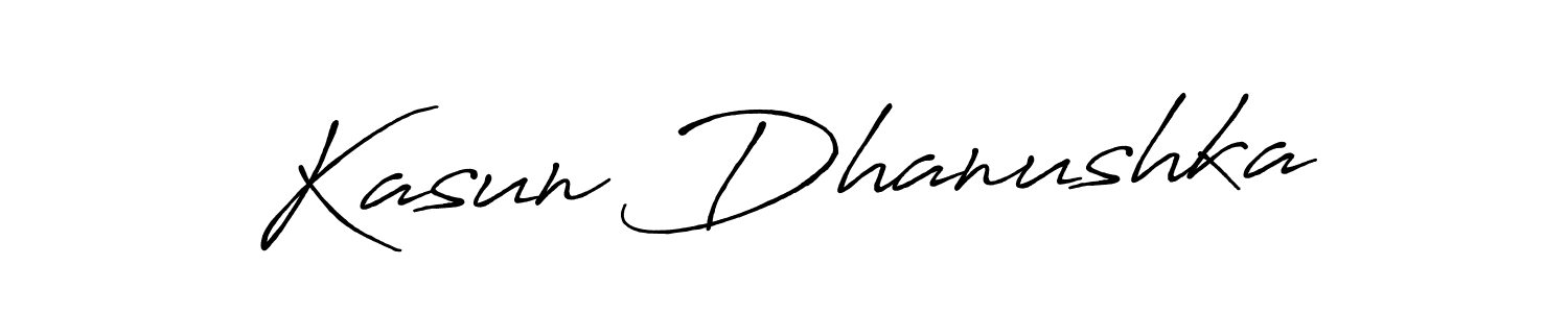 How to make Kasun Dhanushka name signature. Use Antro_Vectra_Bolder style for creating short signs online. This is the latest handwritten sign. Kasun Dhanushka signature style 7 images and pictures png