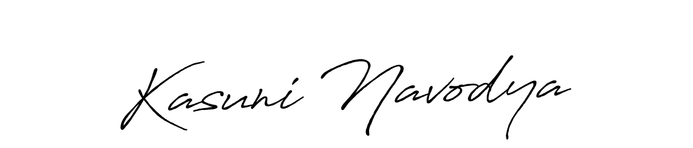 Create a beautiful signature design for name Kasuni Navodya. With this signature (Antro_Vectra_Bolder) fonts, you can make a handwritten signature for free. Kasuni Navodya signature style 7 images and pictures png
