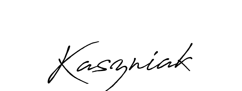 How to make Kaszniak name signature. Use Antro_Vectra_Bolder style for creating short signs online. This is the latest handwritten sign. Kaszniak signature style 7 images and pictures png