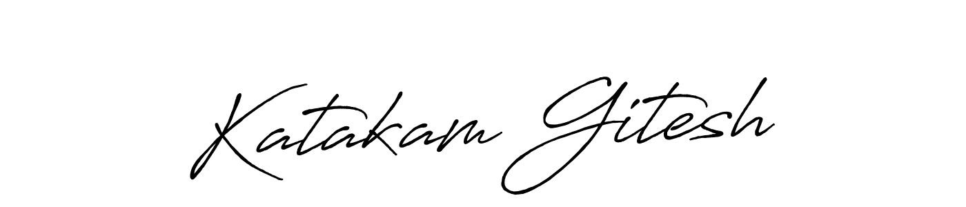 Antro_Vectra_Bolder is a professional signature style that is perfect for those who want to add a touch of class to their signature. It is also a great choice for those who want to make their signature more unique. Get Katakam Gitesh name to fancy signature for free. Katakam Gitesh signature style 7 images and pictures png