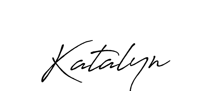 Make a beautiful signature design for name Katalyn. With this signature (Antro_Vectra_Bolder) style, you can create a handwritten signature for free. Katalyn signature style 7 images and pictures png