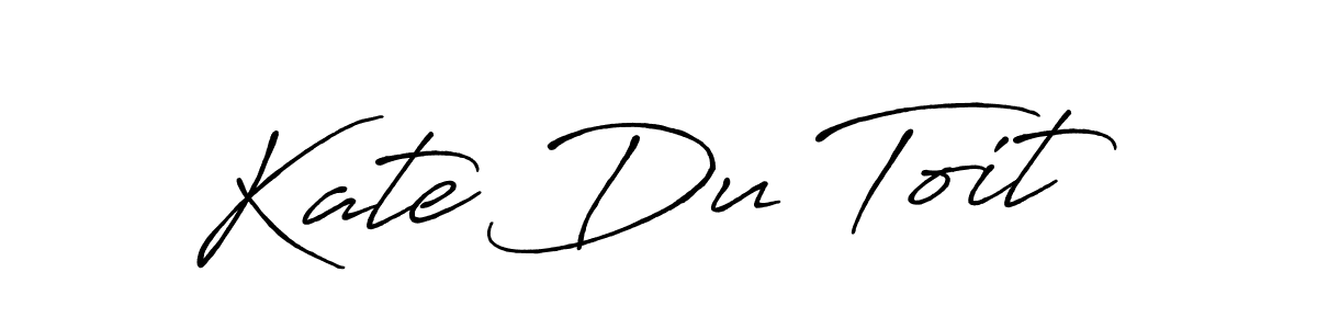 The best way (Antro_Vectra_Bolder) to make a short signature is to pick only two or three words in your name. The name Kate Du Toit include a total of six letters. For converting this name. Kate Du Toit signature style 7 images and pictures png