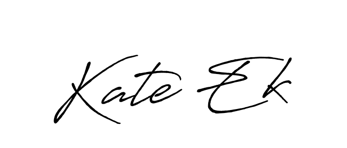 Kate Ek stylish signature style. Best Handwritten Sign (Antro_Vectra_Bolder) for my name. Handwritten Signature Collection Ideas for my name Kate Ek. Kate Ek signature style 7 images and pictures png