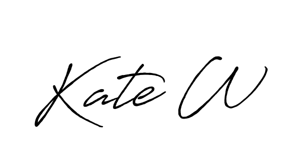 Design your own signature with our free online signature maker. With this signature software, you can create a handwritten (Antro_Vectra_Bolder) signature for name Kate W. Kate W signature style 7 images and pictures png