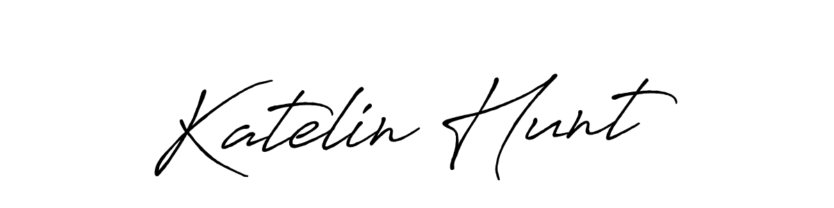 How to make Katelin Hunt name signature. Use Antro_Vectra_Bolder style for creating short signs online. This is the latest handwritten sign. Katelin Hunt signature style 7 images and pictures png