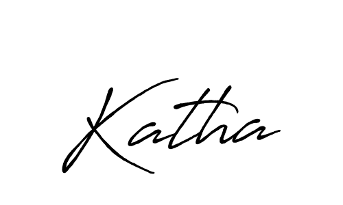 Design your own signature with our free online signature maker. With this signature software, you can create a handwritten (Antro_Vectra_Bolder) signature for name Katha. Katha signature style 7 images and pictures png