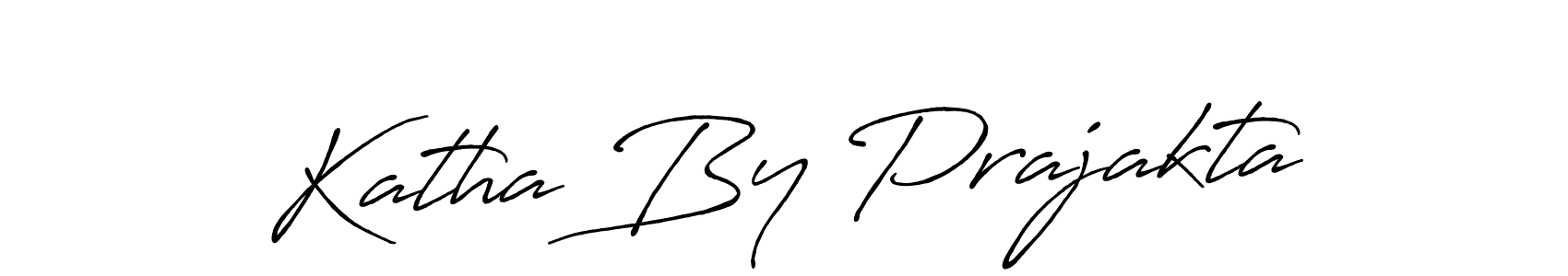 The best way (Antro_Vectra_Bolder) to make a short signature is to pick only two or three words in your name. The name Katha By Prajakta include a total of six letters. For converting this name. Katha By Prajakta signature style 7 images and pictures png