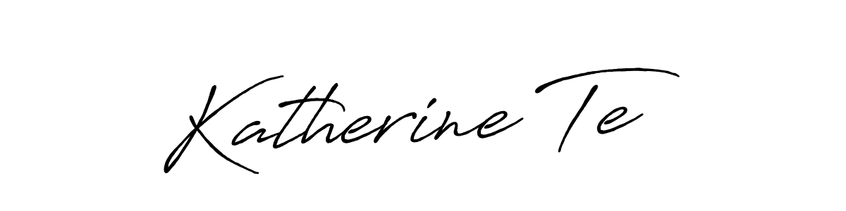 Make a beautiful signature design for name Katherine Te. With this signature (Antro_Vectra_Bolder) style, you can create a handwritten signature for free. Katherine Te signature style 7 images and pictures png