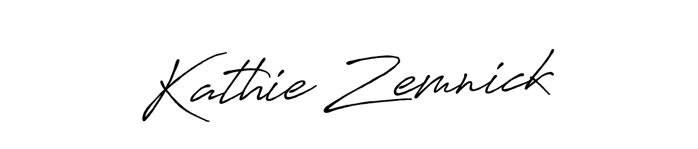 Create a beautiful signature design for name Kathie Zemnick. With this signature (Antro_Vectra_Bolder) fonts, you can make a handwritten signature for free. Kathie Zemnick signature style 7 images and pictures png