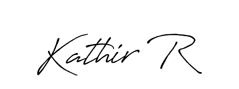 Make a beautiful signature design for name Kathir R. With this signature (Antro_Vectra_Bolder) style, you can create a handwritten signature for free. Kathir R signature style 7 images and pictures png