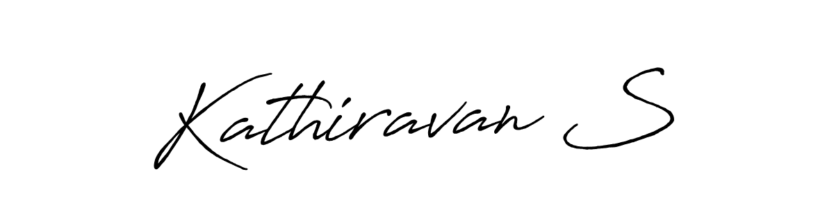 if you are searching for the best signature style for your name Kathiravan S. so please give up your signature search. here we have designed multiple signature styles  using Antro_Vectra_Bolder. Kathiravan S signature style 7 images and pictures png