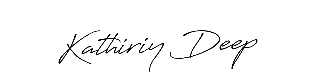 How to make Kathiriy Deep name signature. Use Antro_Vectra_Bolder style for creating short signs online. This is the latest handwritten sign. Kathiriy Deep signature style 7 images and pictures png