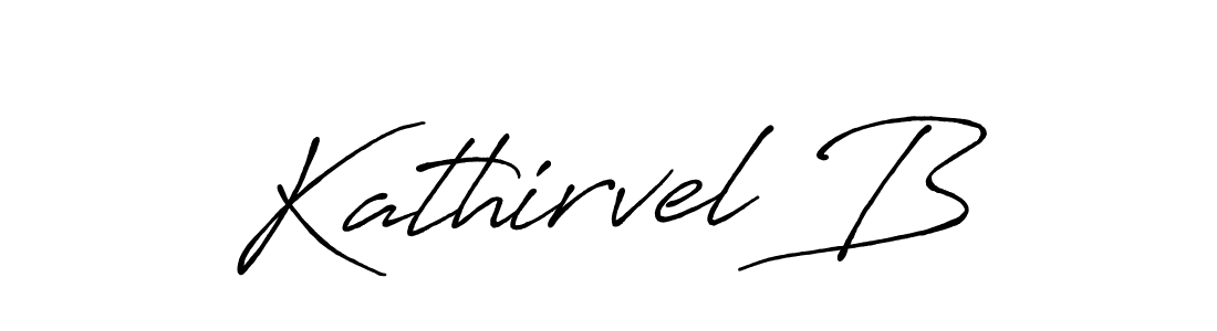 Use a signature maker to create a handwritten signature online. With this signature software, you can design (Antro_Vectra_Bolder) your own signature for name Kathirvel B. Kathirvel B signature style 7 images and pictures png