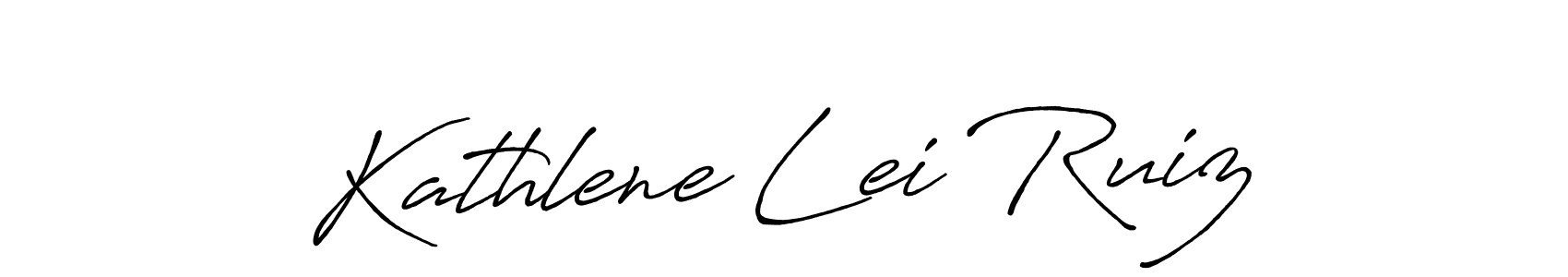 Create a beautiful signature design for name Kathlene Lei Ruiz. With this signature (Antro_Vectra_Bolder) fonts, you can make a handwritten signature for free. Kathlene Lei Ruiz signature style 7 images and pictures png