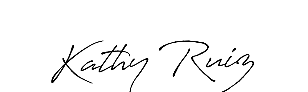 How to make Kathy Ruiz name signature. Use Antro_Vectra_Bolder style for creating short signs online. This is the latest handwritten sign. Kathy Ruiz signature style 7 images and pictures png