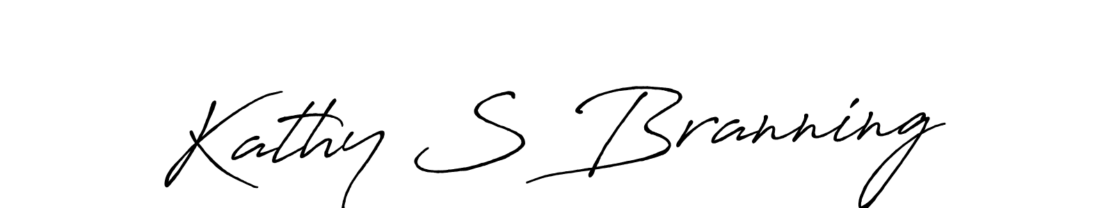 Make a beautiful signature design for name Kathy S Branning. With this signature (Antro_Vectra_Bolder) style, you can create a handwritten signature for free. Kathy S Branning signature style 7 images and pictures png