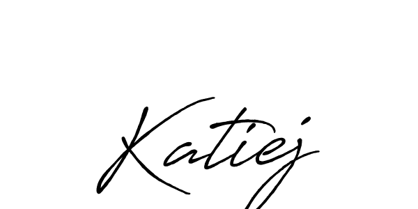 Make a beautiful signature design for name Katiej. With this signature (Antro_Vectra_Bolder) style, you can create a handwritten signature for free. Katiej signature style 7 images and pictures png