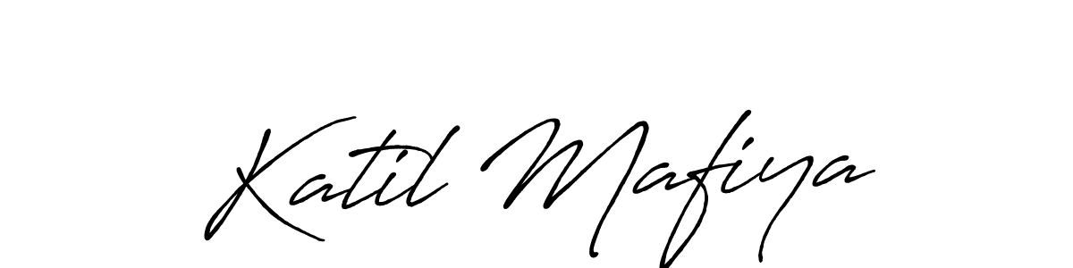 Use a signature maker to create a handwritten signature online. With this signature software, you can design (Antro_Vectra_Bolder) your own signature for name Katil Mafiya. Katil Mafiya signature style 7 images and pictures png