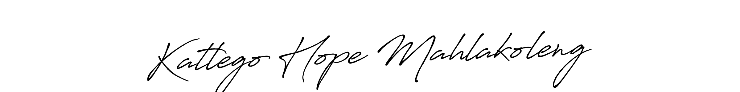 Create a beautiful signature design for name Katlego Hope Mahlakoleng. With this signature (Antro_Vectra_Bolder) fonts, you can make a handwritten signature for free. Katlego Hope Mahlakoleng signature style 7 images and pictures png